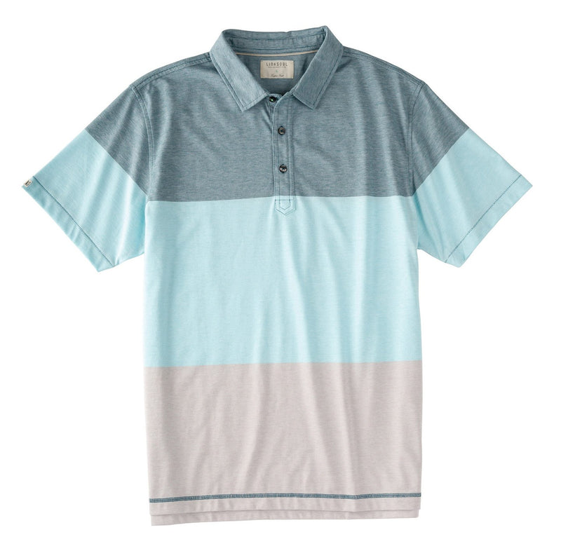 End On End Yarn Dyed Stripe Colorblock Knit Polo image